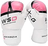 Luwint Youth Boxing Gloves, Heavy Training Sparring Boxing Gloves for Kids 10-12 Years and Teens, Beginner Punching Bag Gloves for Kickboxing Fighting MMA Muay Thai (Pink, 8oz)