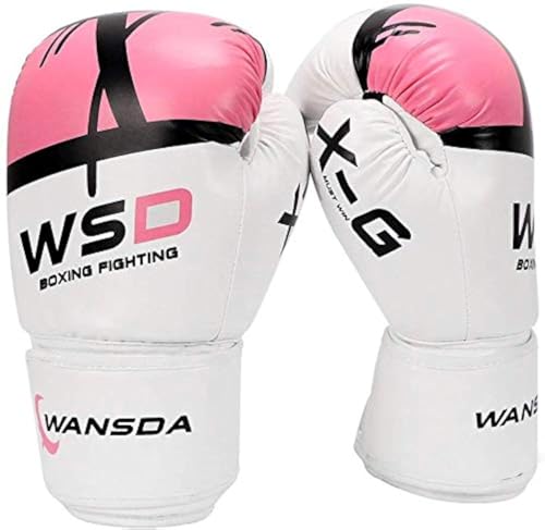 Luwint Youth Boxing Gloves, Heavy Training Sparring Boxing Gloves for Kids 10-12 Years and Teens, Beginner Punching Bag Gloves for Kickboxing Fighting MMA Muay Thai (Pink, 8oz)