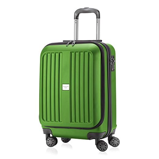HAUPTSTADTKOFFER X-Berg - Maleta a Mano Rígida, Tamaño 55 cm, 42 litros, TSA, Color Verde Bosque Brillante