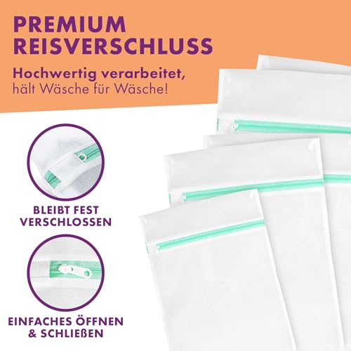 Lavandola® Wäschenetz Set - Kochfest und für Trockner geeignet - Wäschebeutel für Socken, Feinwäsche, Unterwäsche, UVM. - Wäschesäcke für Waschmaschine - Wäschesack Waschmaschine