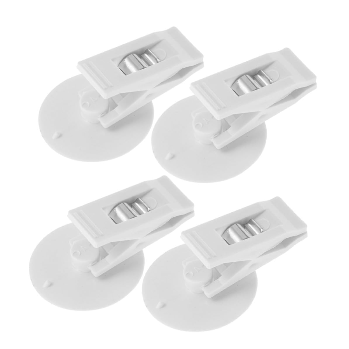 2 Pair White PVC ABS Suction Cup Card Holder Clip for Glasses Tickets