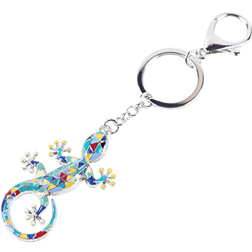 WEVENI Alloy Gecko Lizard Keychain Fashion Jewelry For Women Girls Car Wallet Bag Charms4
