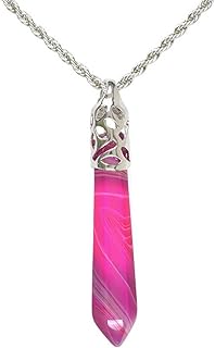 Hexagonal Pointed Reiki Chakra Pendant Stainless Steel Chain Necklace 20 Inch Iron Gift Box