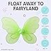 Butterfly Craze Fairy Wing Set - Green 6-Pack Nylon - Butterfly Style Wings for Dress Up & Party Favors for Kids & Toddlers