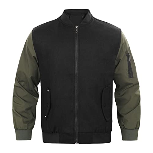 Veste noir pour homme style rétro décontracté avec poches zippées taille XL