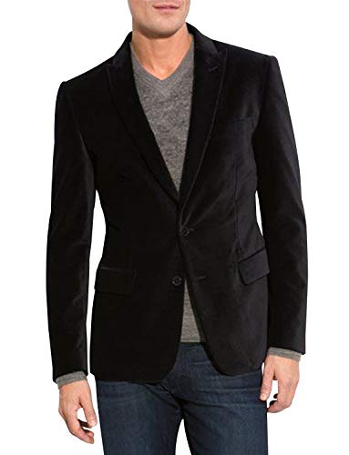 YZHEN Hombre Blazer de Sport Traje de Terciopelo Escudo de Dos Botones de Solapa Pico Cover