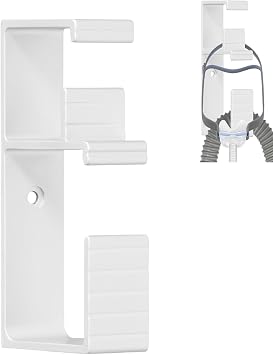 1 Pcs Cpap Hose Hanger, Anti-Release Metal Cpap Hose Holder Hanger for Bed, 2 in 1 Design Cpap Hook Tube Mask Holder for Hold CPAP Headband Hose, and Tube, Cpap Stand - 1 Pcs Silver