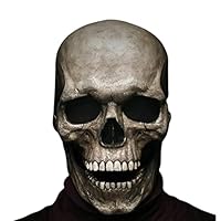 eBoutik – Halloween Spooky Full Head Mask - Creepy Moving Jaw Skull Mask - Perfect Horror Prop for Halloween Parties, Trick or Treat or Spooky Event
