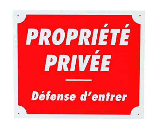 Januel - Panneau Propriété Privée Défense d'Entrer - Panneau Signalétique - 30x25cm - Rouge & Blanc - Akylux Souple 4mm Taille Unique