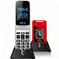 artfone G6 4G Seniorenhandy Klapphandy Ohne Vertrag, SOS Notruftaste, Ladestation, Handy für Senioren, Radio, 2,4 Zoll Zweibildschirm, 1300mAh Akku, Rot – Ansicht 4