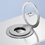 【マグセフ完全対応】360°回転 超薄型アルミニウム タブレットスタンド iPad/Android対応 磁気吸着式 軽量57g フリースタンド オフィス/キッチン/ベッド用 (silver)