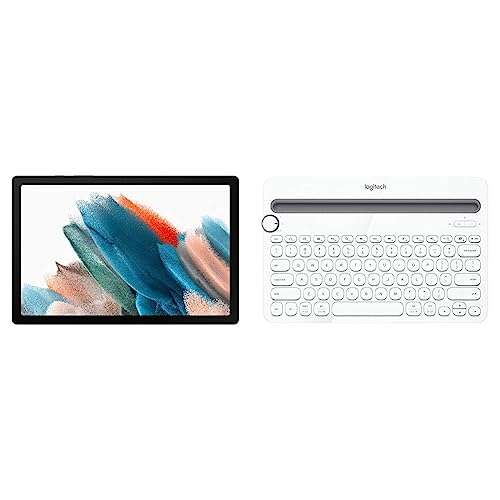 Image of Samsung Tab A8 4GB RAM 64GB Storage with Logitech K480 Wireless Multi-Device Keyboard - White