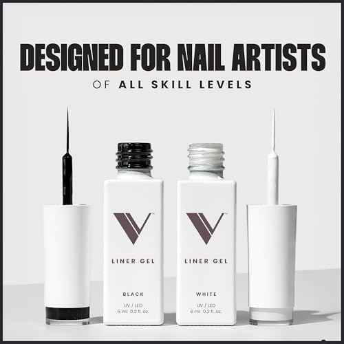 V Beauty Pure Black and White Liner Gel Polish - Black and White Gel Liner Nail Polish