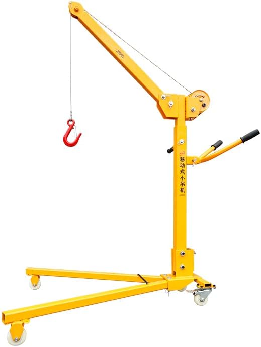 Manual Crane, Electric Household Vehicle Hoist, Mobile Portable Small Crane DOLUNTO (Color : 500kg hand cranked+electric 220V)