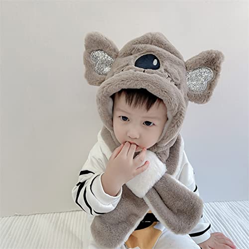 Chapéus engrossados integrados para meninas e meninos com proteção de orelha infantil conjunto de ro