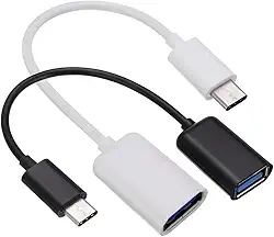 Adaptador Tipo-c Otg Usb 3.0 Branco ou Preto Conecte Com Mouse, Teclado, Hd, Pendrive Em Celular, Tablet E Notebook | Rápido, Compacto, Plug E Play Compatível Com Android, iPhone E Windows