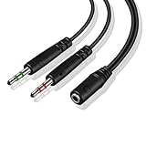 3.5mm Headphone Splitter for PC TRRS Female to TRS Dual Male Jack Y Splitter Aux Cable Headset Audio...