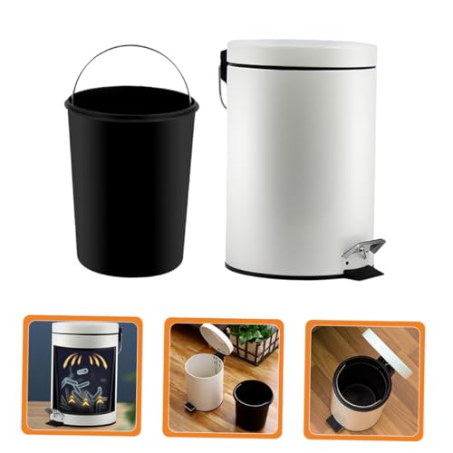 Caneca de basura con pedal y tapa para baño miniatura 3