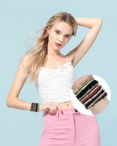 Volnova Boho Hair Ties Bracelets For Women 16 Pieces Hair Tie Bracelet 4 Styles Gorgeous Dual-Use Bracelet And Hair Tie, Soft & Stylish No Damage Hair Accessories #TOP1