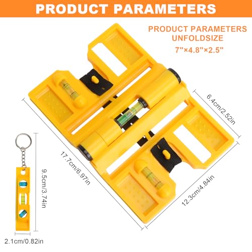 XRVRILE Pfostenwasserwaage Magnetisch 270° Verstellbar Klappbar Präzise Wasserwaage - Pfosten Wasserwaage RohrWasserwaage Winkelwasserwaage Mit Gurt MiniWasserwaage Für Rohre Säulen DIY Montage