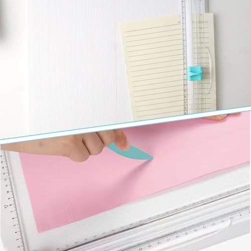 MIYUANGKJ Papierschneider mit Falzbrett 35 x 36 cm Papierfalzmaschine Papierschneidegerät Papierschneider Schneidemaschine 2-in-1 für Scrapbooking Karten Basteln und Basteln