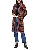 jerseys largos Chaqueta abierta en tejido de punto con silueta larga y holgada, cuello vuelto y estampado de rayas en colores boho. Nueva colección Mujer OI21 Desigual.