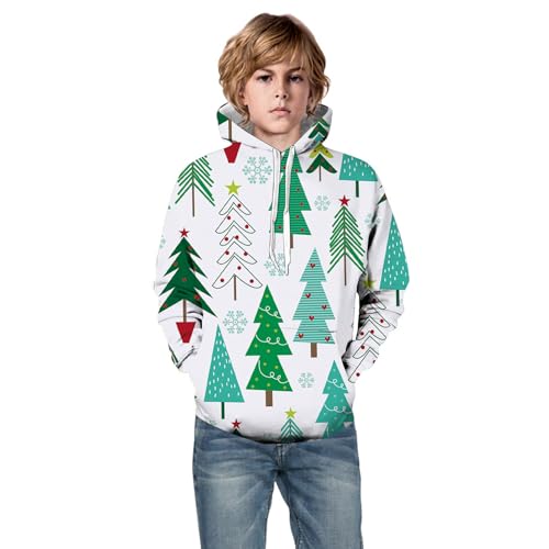 Sweat à capuche garçon Noël avec finitions haut de gamme pour l'hiver