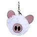 Porc en Forme de Boule de Cheveux Porte-clés Animaux en Peluche Porte-clés Duveteux Balle Sac de Voiture Pendentif Blanc Robuste et rentable