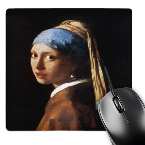 3dRose 8 x 8 x 0.25 Inches Mouse Pad, Girl with A Pearl Earring by Jan Vermeer (mp_128108_1)