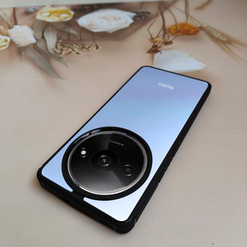 Image of AIBEX Crystal Clear Back Case Compatible with Poco C61 / Xiaomi Redmi A3 2024 Back Cover Case | 360 Degree Protection | Shock Proof Design | Transparent Back Cover (PC & TPU, Black Bumper)
