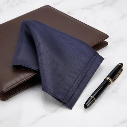 Pañuelo de color liso Lurrose azul oscuro de alta calidad para chaqueta de traje masculino 6