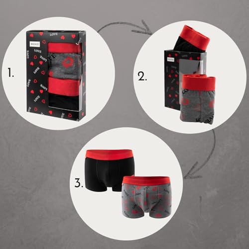 soxo Valentijnsdag Boxershort Heren Onderbroeken Heren Cadeau Voor Hem Gift For Men 2 Stukken 4 Maaten - Afbeelding 3