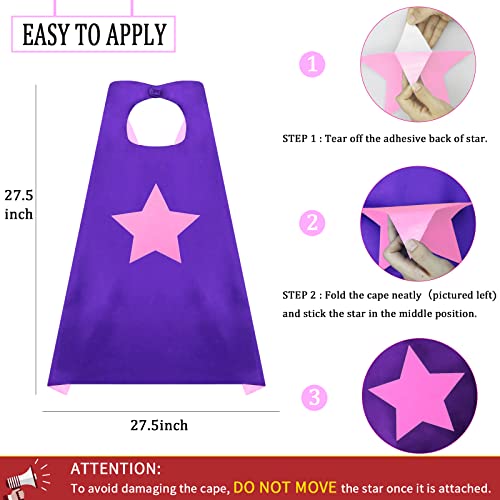 Irolewin Superhero Boys-Girls-Cape And Mask For Kids Super Hero Dress Up Costume Halloween Party Favors Double-Sided (Purple-Pink) #TOP4