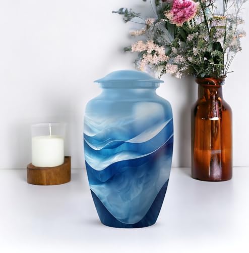 Image of Personalized Forest - Human Urns for Ashes Adult Male - Large Memorial Urn for Mom & Dad - Burial Urns for Adult Human Ashes - 10 Inch - Large with Velvet Bag - Decorative Cremation Urns