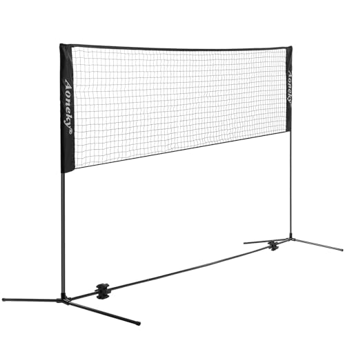 Aoneky Portable 20 FT Volleyball Practice Net, Freestanding Backyard Volleyball Net for Outdoor Lawn Beach, Easy Setup with Carry Bag for Adults & Kids Family Fun