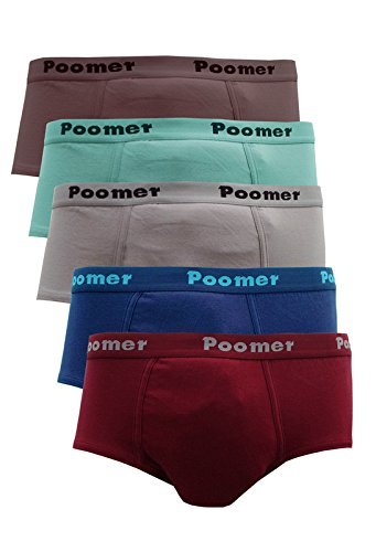 Poomer® Men's Cotton Brief (Pack of 5) Franco Brief Multicolor