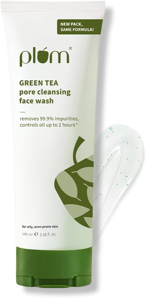 Plum Green Tea Pore Cleansing Face Wash For Oily and Acne Skin Clean Dirt Pollution For Clear Skin 100% Vegan, 100 ml
