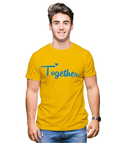 Image of Hangout Hub Hangout-Hub-NP18 Men's & Women's Round Neck T-Shirt-Together Forever | Always Protec Trust King Queen-Pack of 2-Couple T-Shirts