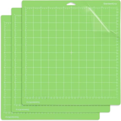 AUNKZL 3 Pack Cutting Mats for Explore One/Air/Air 2/Maker/Maker 3 12x12 Inch Standard Green Grip Adhesive Sticky Non-Slip Durable Mat Cut Mats Replacement Accessories (Green Standard Grip)
