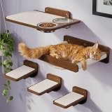 Cat Wall Shelves - Wall Mounted Cat Shelves with Feeding Station