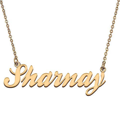 HUAN XUN Custom Personal Pendant Name Necklace Personalized My Best Friendship Gifts for Her Sharnay