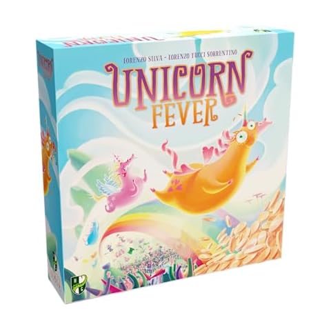 Unicorn Fever - Wacky Racing Game, Place Bets and Magically Influence The Race by Casting Spells on The Unicorns - Buy Contracts and Win Gold, 2-6 Players, 40 mins, Ages 14 & Up Cover