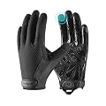 COOLJOB Touchscreen Utility Men's Work Gloves with Grip, Breathable Cooling for Camping Hiking Running Outside, Ultra-Soft Lightweight and Snug Fit Gloves for Truck Driver or Postman, Black Large