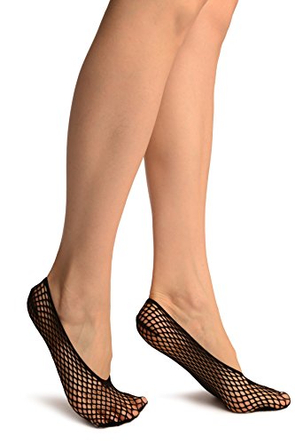 LissKiss Black Thick Mesh Footies - Footsies Socks2