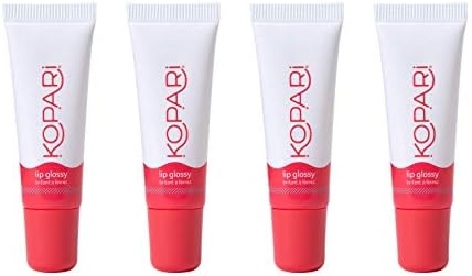 Kopari Coconut Lip Glossy Clear - Hydrating and Moisturizing Coconut Oil, Vitamin E and Shea Butter Lip Gloss With 100% Organic Coconut Oil, Non GMO, Vegan Sulfate Free (4 Pack)