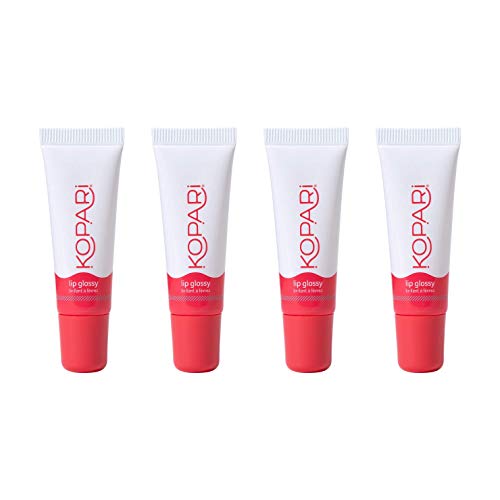 Kopari Coconut Lip Glossy Clear - Hydrating And Moisturizing Coconut Oil, Vitamin E And Shea Butter Lip Gloss With 100% Organic Coconut Oil, Non Gmo, Vegan Sulfate Free (4 Pack) #TOP4
