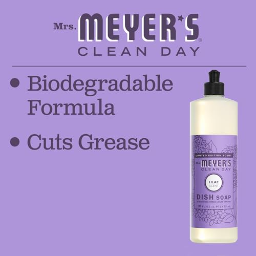 MRS. MEYER'S CLEAN DAY Liquid Dish Soap, Biodegradable Formula, Lilac, 16 fl. oz - Thumbnail 5