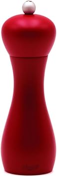 Bisetti Rimini 13 cm / 7 Inch Burgundy Beech Wood Salt Mill With Adjustable Grinder