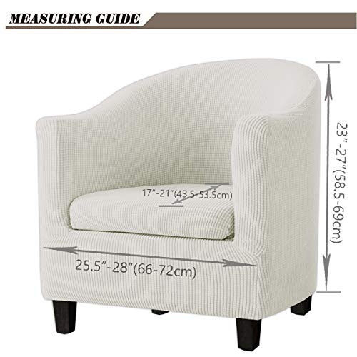 Shilv. Home 2 Piece Tub Chair Covers With Cushion Cover, Stretch Jacquard Furniture Cover,Armchair Protector Slipcover Removable Machine Washable (Black) #TOP4