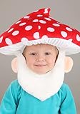 Fun Costumes Garden Gnome Costume for Toddlers | Cute Outfit with Red Mushroom Headpiece and White Beard with Attached Ears, Red,turquoise,white (4T)